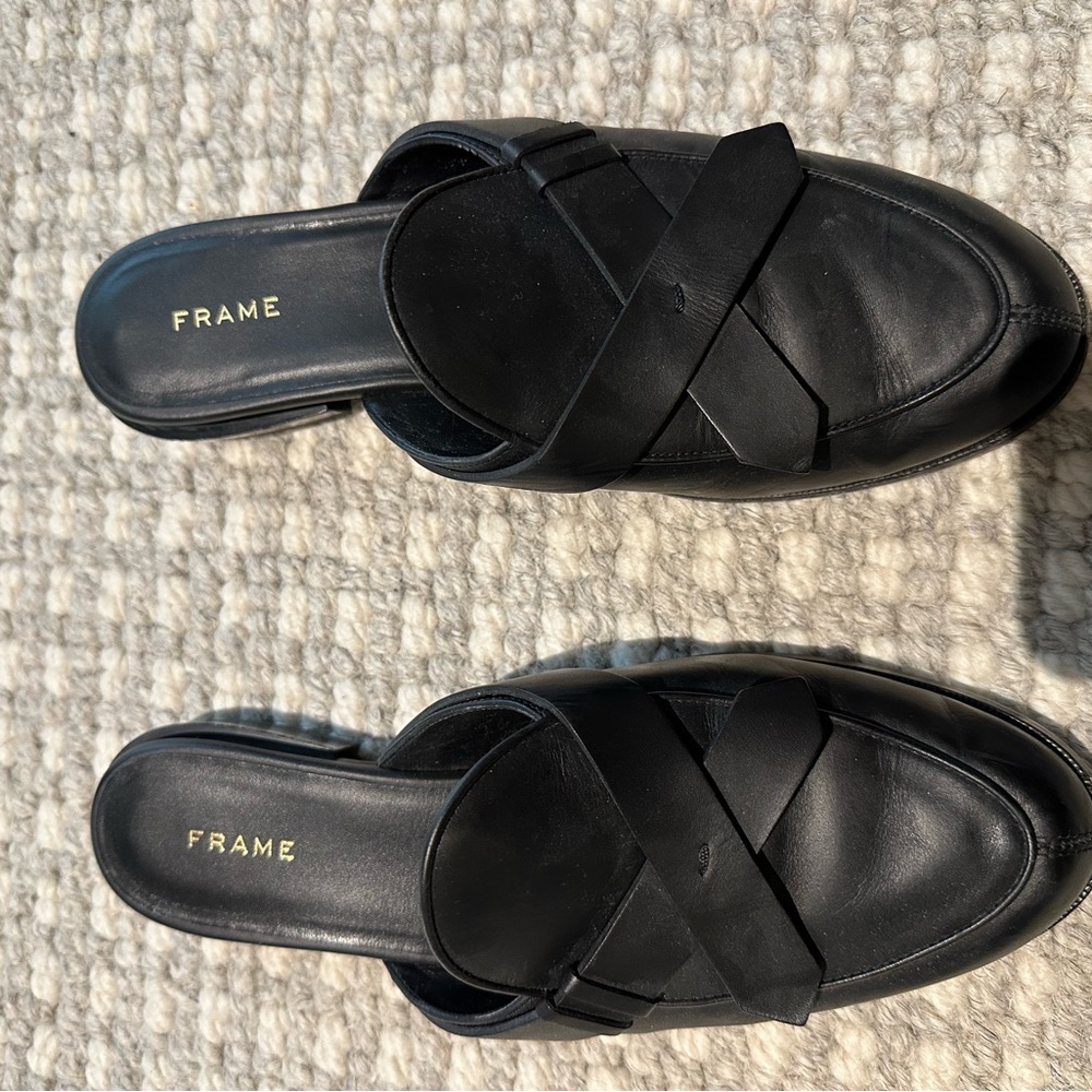 Frame Le Willoughby leather round toe mule/slide